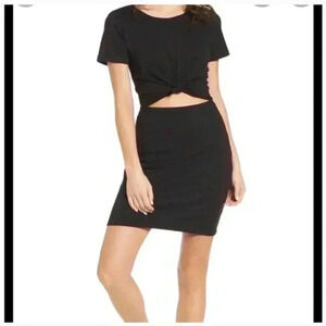 Silence and noise cut out tee shirt Dress black large elastic waist